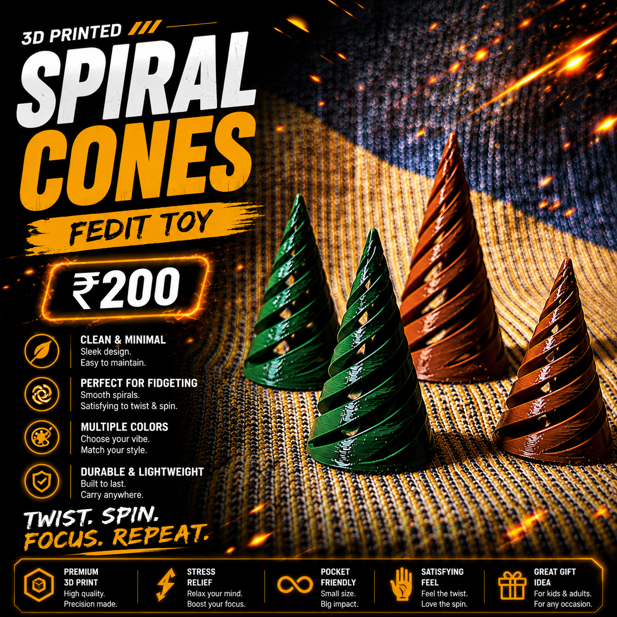 Spiral cones